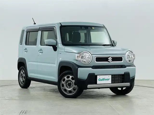 スズキ ハスラー HYBRID G 福島県 2022(令4)年 1.3万km オフブルーM CDチューナー/【AM/FM/Bluetooth/AUX】/デュアルセンサーブレーキサポートブレーキ/車線逸脱警報装置/コーナーセンサー/運転席＋助手席シートヒーター/純正フロアマット/ドアバイザー/ハロゲンヘッドライト/・オートライト/ABS/横滑り防止装置/アイドリングストップ/盗難防止装置/電動格納ミラー/プッシュスタート/・スマートキー