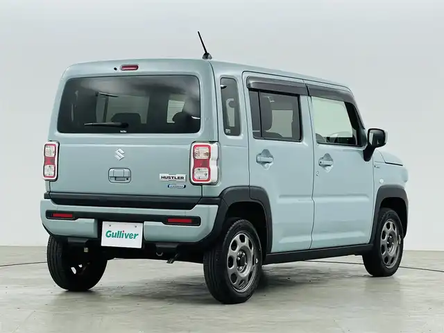 スズキ ハスラー HYBRID G 福島県 2022(令4)年 1.3万km オフブルーM CDチューナー/【AM/FM/Bluetooth/AUX】/デュアルセンサーブレーキサポートブレーキ/車線逸脱警報装置/コーナーセンサー/運転席＋助手席シートヒーター/純正フロアマット/ドアバイザー/ハロゲンヘッドライト/・オートライト/ABS/横滑り防止装置/アイドリングストップ/盗難防止装置/電動格納ミラー/プッシュスタート/・スマートキー
