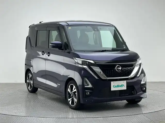 日産 ルークス HWS Gターボ プロパイロットED 兵庫県 2020(令2)年 2.3万km アメジストパープル 純正SDナビ(CD/DVD/SD/フルセグ/Bluetooth)/全方位カメラ/プロパイロット/両側パワースライドドア/アイドリングストップ/電子パーキングブレーキ/LEDヘッドライト/オートライト/ステアリングスイッチ/ハーフレザーシート/スマートキー/スペアキー/ターボ過給機/前後コーナーセンサー/純正15インチアルミホイール/純正フロアマット