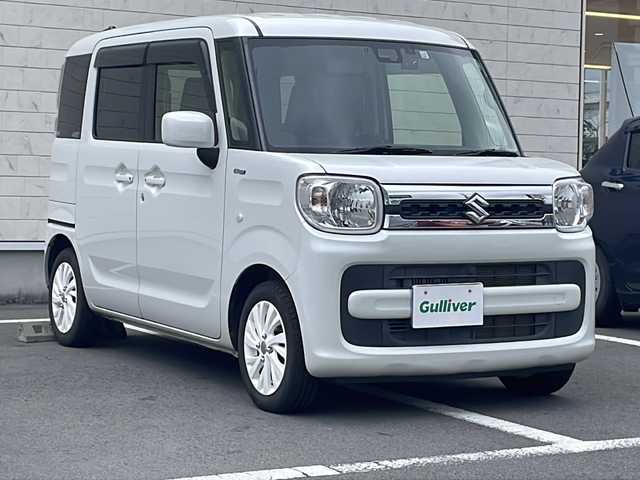 スズキ スペーシア HYBRID X 静岡県 2019(令1)年 5.2万km ピュアホワイトP 社外ナビ/地デジTV/社外CD/DVD/Bluetooth/バックカメラ/セーフティサポート/レーンキープ/両側パワースライドドア/LEDヘッドライト/ETC/シートヒーター/スマートキー