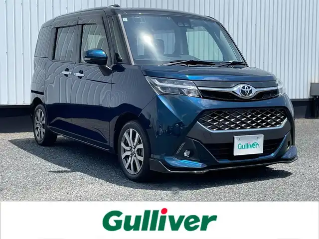 トヨタ タンク カスタムG－T 千葉県 2019(平31)年 1.7万km ブラックマイカメタリック/レーザーブルークリスタルシャイン 2トーン 純正9インチナビ/（TV/CD/DVD/Bluetooth/AM/FM)/衝突被害軽減システム/クルーズコントロール/両側パワースライドドア/横滑り防止装置/ETC/ドライブレコーダー/アイドリングストップ/LEDヘッドライト/フォグランプ/オートライト/ウィンカーミラー/電動格納ミラー/純正15インチAW/シートリフター/プッシュスタート/スマートキー/フロアマット/ドアバイザー/スペアキー/取扱説明書/保証書