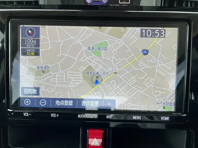 トヨタ タンク カスタムG－T 千葉県 2019(平31)年 1.7万km ブラックマイカメタリック/レーザーブルークリスタルシャイン 2トーン 純正9インチナビ/（TV/CD/DVD/Bluetooth/AM/FM)/衝突被害軽減システム/クルーズコントロール/両側パワースライドドア/横滑り防止装置/ETC/ドライブレコーダー/アイドリングストップ/LEDヘッドライト/フォグランプ/オートライト/ウィンカーミラー/電動格納ミラー/純正15インチAW/シートリフター/プッシュスタート/スマートキー/フロアマット/ドアバイザー/スペアキー/取扱説明書/保証書
