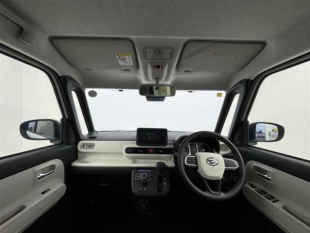 ダイハツ ムーヴ キャンバス ストライプス G 愛知県 2023(令5)年 0.6万km シャイニングホワイトパール/レイクブルーメタリック 社外ナビ/フルセグTV/Bluetooth/プッシュスタート/両側パワースライド/LEDライト/フォグランプ/USBポート/ブレーキホールド/シートヒーター/ステアリングリモコン