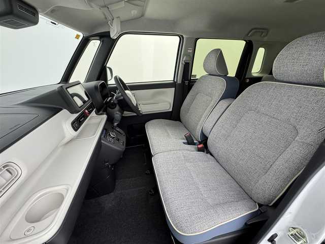 ダイハツ ムーヴ キャンバス ストライプス G 愛知県 2023(令5)年 0.6万km シャイニングホワイトパール/レイクブルーメタリック 社外ナビ/フルセグTV/Bluetooth/プッシュスタート/両側パワースライド/LEDライト/フォグランプ/USBポート/ブレーキホールド/シートヒーター/ステアリングリモコン