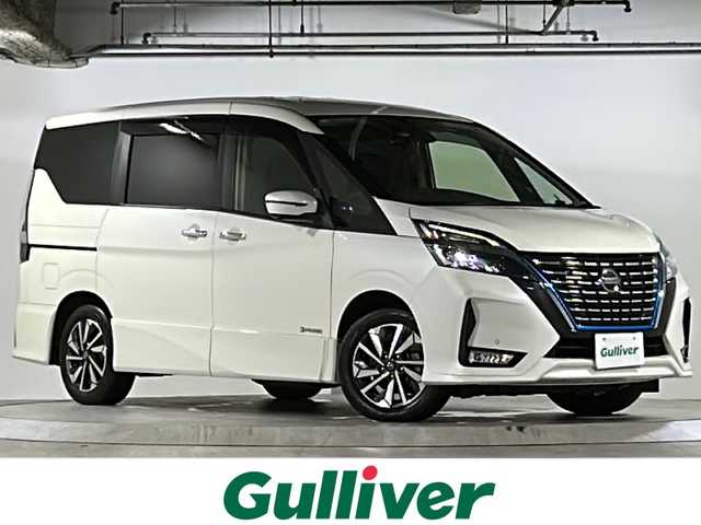 日産 セレナ e－パワー ハイウェイスター V 広島県 2021(令3)年 6.7万km ブリリアントホワイトパール 禁煙車/セーフティパックA/エマージェンシーブレーキ/車線逸脱警報/ハイビームアシスト/プロパイロット/インテリジェントルームミラー/純正10型ナビ/・フルセグ/CD/DVD/Blu-ray/Bluetooth/・SD/REC/USB/アラウンドビューモニター/純正フリップダウンモニター/革巻きステアリング/ステアリングスイッチ/LEDヘッドライト/フォグランプ/オートデュアルエアコン/リヤヒーターダクト  /純正ドアバイザー/純正ドライブレコーダー（DJ4-D）/OP純正16インチアルミホイール/W+サイド+カーテンエアバック