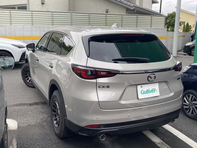 マツダ ＣＸ－８ 25S ブラックトーンED 福島県 2023(令5)年 0.8万km プラチナクォーツメタリック ワンオーナー/7人乗り/純正ナビ/BT、フルセグTV、USB/HUD/アラウンドビューモニター/ETC/アドバンスト・スマート・シティ・ブレーキ・サポート/ハーフレザーシート/前席パワーシート/前席シートヒーター/革巻きステアリング/ステアリングヒーター/スマートキー/プッシュスタート/フロアマット/パワーバックドア/オートライト/LEDライト/オートミラー/アイドリングストップ/保証書/取扱説明書