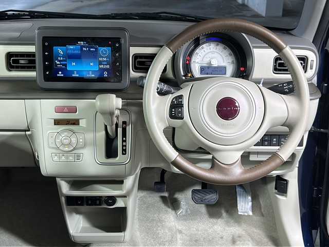 スズキ ラパン ＬＣ L 広島県 2022(令4)年 1.7万km ノクターンブルーパール スズキセーフティサポート/純正ディスプレイオーディオ/・Bluetooth/USB/バックカメラ/革巻きステアリング/ステアリングスイッチ/コーナーセンサー/シートヒーター/ハーフレザーシート/スマートキー/プッシュスタート/LEDヘッドライト/純正フロアマット