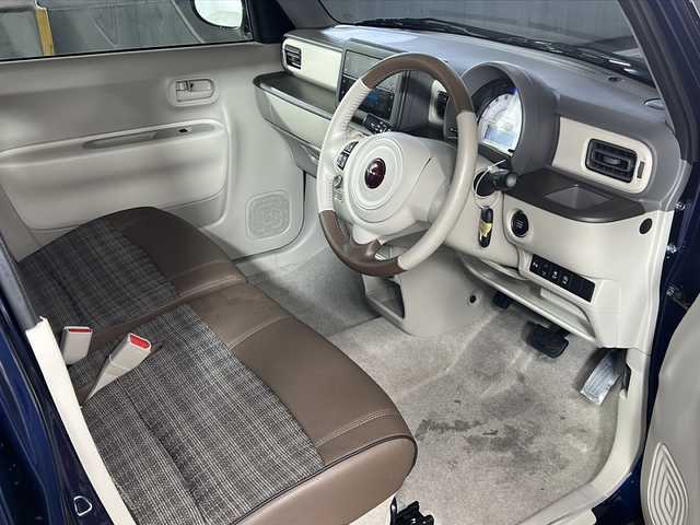 スズキ ラパン ＬＣ L 広島県 2022(令4)年 1.7万km ノクターンブルーパール スズキセーフティサポート/純正ディスプレイオーディオ/・Bluetooth/USB/バックカメラ/革巻きステアリング/ステアリングスイッチ/コーナーセンサー/シートヒーター/ハーフレザーシート/スマートキー/プッシュスタート/LEDヘッドライト/純正フロアマット