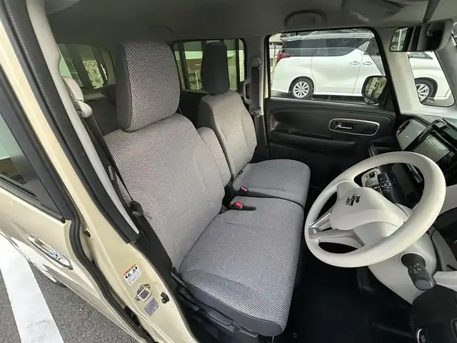 スズキ ワゴンＲ スマイル HYBRID X 愛媛県 2022(令4)年 0.8万km シフォンアイボリーメタリック 社外7インチナビ/CD/DVD/Bluetooth/フルセグTV/USB/バックカメラ/両側パワースライドドア/スズキセーフティサポート/デュアルカメラブレーキサポート/車線逸脱警報/前後誤発進抑制機能/ふらつき警報/先行車発進お知らせ機能/シートヒーター/オートライト/LEDヘッドライト/フロントフォグ/ETC/プッシュスタート