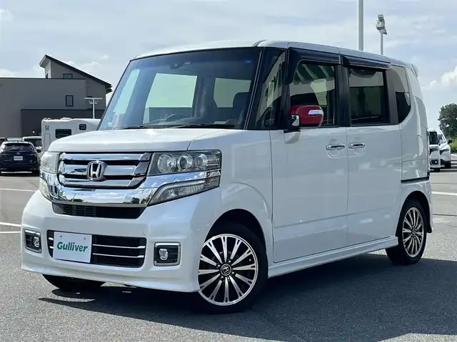 ホンダ Ｎ ＢＯＸ カスタム G ターボ Lパッケージ 奈良県 2016(平28)年 7.2万km プレミアムホワイトパールⅡ 純正ナビ　[VXM-164VFi]/バックカメラ　/フルセグＴＶ　/ビルトインＥＴＣ　/両側パワースライドドア　/ハーフレザーシート　/パドルシフト　/ＬＥＤヘッドライト　/衝突被害軽減システム　/純正１５インチＡＷ　/純正フロアマット