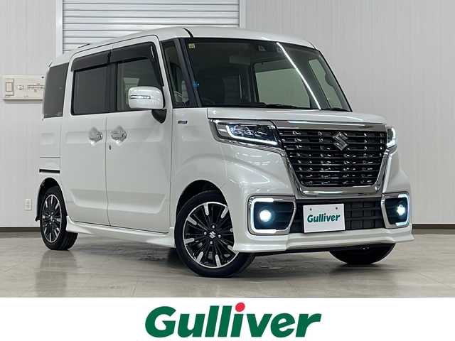 スズキ スペーシア カスタム HYBRID XS 熊本県 2020(令2)年 2.8万km ピュアホワイトP 両側パワスラ/レーダークルコン/レーンキープ/衝突軽減ブレーキ/横滑り防止/コーナーセンサー/シートヒーター/プッシュスタート/スマートキー/純正フロアマット/純正15AW/ドアバイザー