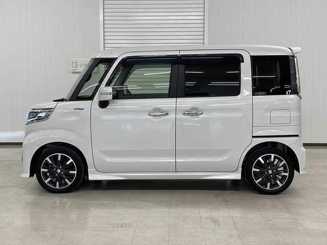 スズキ スペーシア カスタム HYBRID XS 熊本県 2020(令2)年 2.8万km ピュアホワイトP 両側パワスラ/レーダークルコン/レーンキープ/衝突軽減ブレーキ/横滑り防止/コーナーセンサー/シートヒーター/プッシュスタート/スマートキー/純正フロアマット/純正15AW/ドアバイザー
