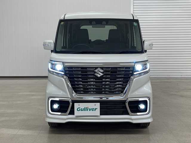 スズキ スペーシア カスタム HYBRID XS 熊本県 2020(令2)年 2.8万km ピュアホワイトP 両側パワスラ/レーダークルコン/レーンキープ/衝突軽減ブレーキ/横滑り防止/コーナーセンサー/シートヒーター/プッシュスタート/スマートキー/純正フロアマット/純正15AW/ドアバイザー