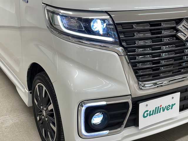 スズキ スペーシア カスタム HYBRID XS 熊本県 2020(令2)年 2.8万km ピュアホワイトP 両側パワスラ/レーダークルコン/レーンキープ/衝突軽減ブレーキ/横滑り防止/コーナーセンサー/シートヒーター/プッシュスタート/スマートキー/純正フロアマット/純正15AW/ドアバイザー