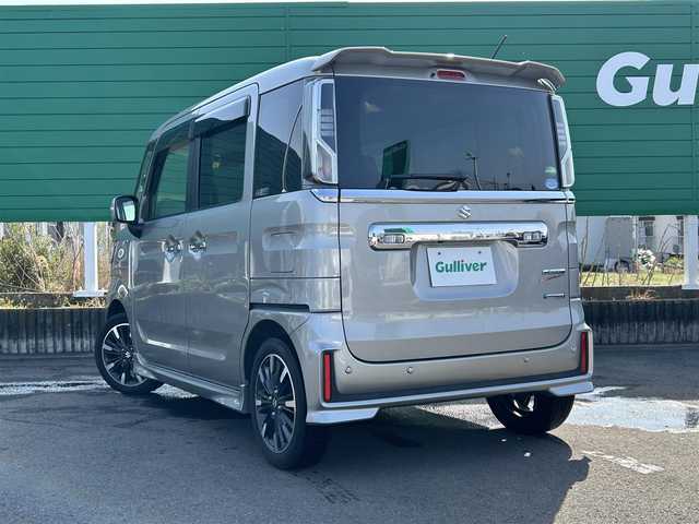 スズキ スペーシア カスタム HYBRID XS 茨城県 2020(令2)年 6.6万km スチールシルバーM 社外ナビゲーション/CD/DVD/Bluetooth/フルセグTV/バックカメラ/横滑り防止装置/コーナーセンサー/レーンキープアシスト/衝突被害軽減システム/プッシュスタート/スマートキー/ETC/両側パワースライドドア/純正15インチAW/オートライト/LEDヘッドライト