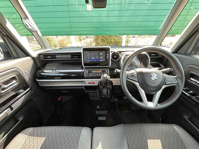 スズキ スペーシア カスタム HYBRID XS 茨城県 2020(令2)年 6.6万km スチールシルバーM 社外ナビゲーション/CD/DVD/Bluetooth/フルセグTV/バックカメラ/横滑り防止装置/コーナーセンサー/レーンキープアシスト/衝突被害軽減システム/プッシュスタート/スマートキー/ETC/両側パワースライドドア/純正15インチAW/オートライト/LEDヘッドライト