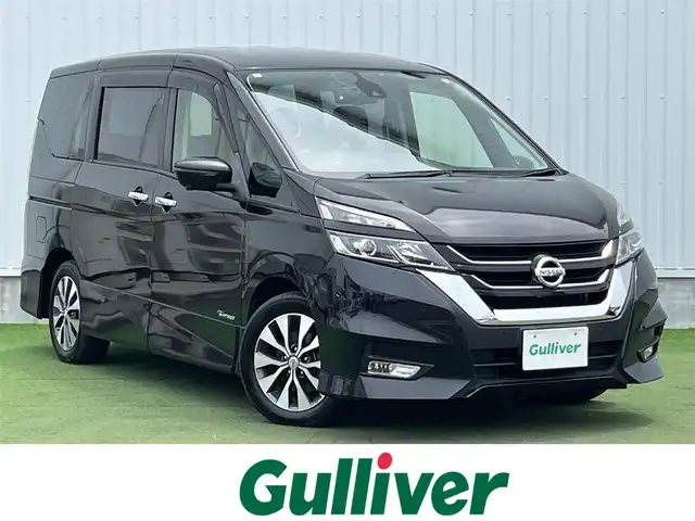 日産 セレナ ハイウェイスター Vセレクション 香川県 2018(平30)年 3.8万km ダイヤモンドブラック 登録時走行距離：37986km/ディーラー純正SDナビ/　MSV フルセグTV/純正フリップダウンモニター/両側パワースライドドア/エマージェンシーブレーキ/レーンキープアシスト/レーダークルーズコントロール/クリアランスソナー/アイドリングストップ/横滑り防止装置/オートホールド機能付き電子パーキングブレーキ/ロールサンシェード/ISOFIX/ETC/純正ドライブレコーダー/デジタルインナーミラー/プッシュスタート/スマートキー
