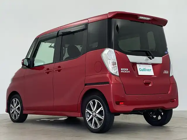 日産 デイズ ルークス ハイウェイスターX Gパッケージ 鹿児島県 2018(平30)年 3.8万km スパークリングレッドM 純正7インチナビ/（フルセグ/CD/DVD/BT）/アラウンドビューモニター/エマージェンシーブレーキ/アイドリングストップ/インテリジェントエマージェンシーブレーキ/踏み間違い防止アシスト/車線逸脱警報/両側パワースライドドア/LEDヘッドランプ/オートライト/純正15インチAW/革巻きステアリングホイール/ステアリングスイッチ/サンシェード（後席）/ETC/前後ドライブレコーダー/インテリジェントキー/プッシュエンジンスターター