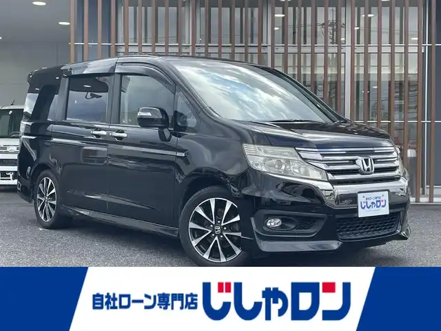 ホンダ ステップワゴン スパーダ Z クールスピリット 鳥取県 2013(平25)年 12.2万km プレミアムスパークルブラックパール (株)IDOMが運営する【じしゃロン鳥取店】の自社ローン専用車両になります。こちらは現金またはオートローンご利用時の価格です。自社ローンご希望の方は別途その旨お申付け下さい/社外9型メモリーナビ（AVN-ZX02i）/・フルセグ/CD/DVD/BT/バックカメラ/社外フリップダウンモニター（ALPINE）/両側パワースライドドア/パドルシフト/HIDオートライト/ハーフレザーシート/ETC/純正17インチAW/アイドリングストップ/横滑り防止