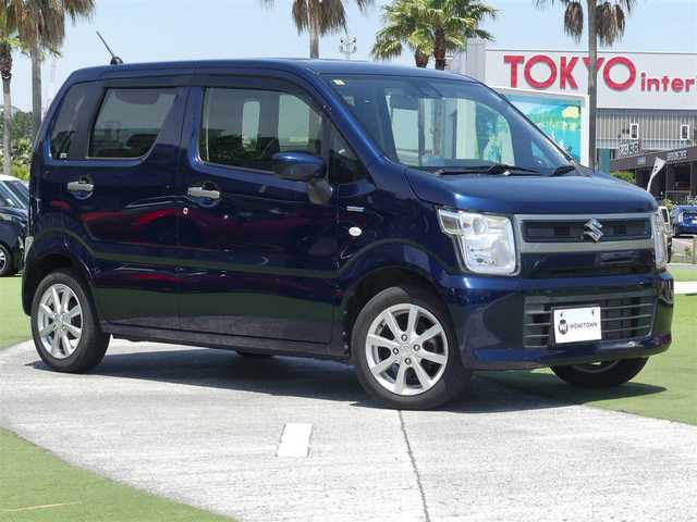 スズキ ワゴンＲ HYBRID FX リミテッド 千葉県 2018(平30)年 3.5万km ノクターンブルーパール スズキセーフティサポート/社外メモリーナビ/【DVD/CD再生機能　Bluetooth接続】/ヘッドアップディスプレイ/純正14インチアルミホイル/携帯リモコン