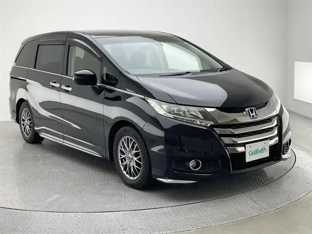 ホンダ オデッセイ アブソルート 兵庫県 2014(平26)年 6.3万km クリスタルブラックパール ハーフレザーシート/純正メモリーナビ＆フルセグTV/（CD＆DVD＆BT＆MSV）/バックカメラ/片側パワースライドドア/ビルトインETC/クルーズコントロール/オートライト/LEDライト/社外アルミホイール/（純正アルミ積み込み）/W＆サイド＆カーテンエアバッグ/スマートキー/プッシュスタート