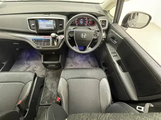 ホンダ オデッセイ アブソルート 兵庫県 2014(平26)年 6.3万km クリスタルブラックパール ハーフレザーシート/純正メモリーナビ＆フルセグTV/（CD＆DVD＆BT＆MSV）/バックカメラ/片側パワースライドドア/ビルトインETC/クルーズコントロール/オートライト/LEDライト/社外アルミホイール/（純正アルミ積み込み）/W＆サイド＆カーテンエアバッグ/スマートキー/プッシュスタート
