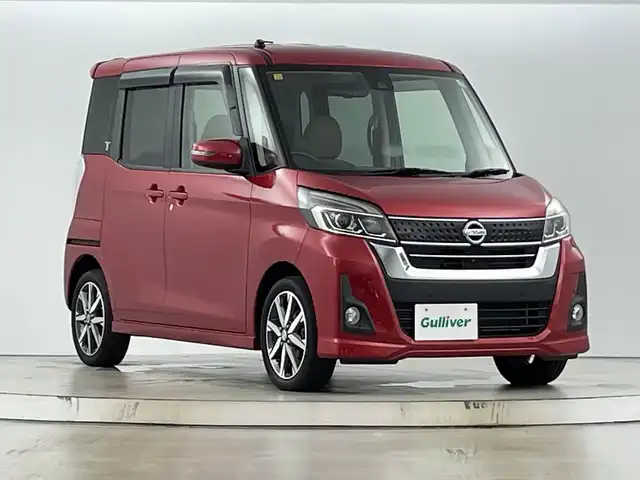 日産 デイズ ルークス HWS X Vセレクション 愛知県 2018(平30)年 3.8万km スパークリングレッドM 禁煙車/純正7インチナビ/（CD/DVD/Bluetooth/フルセグTV/SD)/全方位カメラ/衝突軽減ブレーキ/レーンキープアシスト/オートマチックハイビーム/ETC/ハーフレザーシート/両側パワースライドドア/アイドリングストップ/純正15インチアルミホイール/純正フロアマット/横滑り防止装置/電動格納ミラー/ベンチシート/スマートキー/プッシュスタート