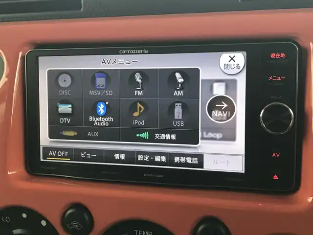 トヨタ ＦＪクルーザー カラーパッケージ 富山県 2014(平26)年 5.9万km オレンジ/ホワイト 4WD/社外ナビ/フルセグTV/Bluetooth/ドライブレコーダー/デジタルインナーミラー/コーナーセンサー/クルーズコントロール/革巻きステアリング/ステアリングスイッチ/背面タイヤ/ルーフレール/ETC