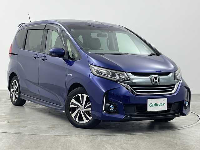 ホンダ フリード＋ ハイブリット EX 群馬県 2018(平30)年 2.4万km コバルトブルーパール ・ホンダ純正ナビ/・バックカメラ/・両側パワースライドドア/・ドライブレコーダー/・ETC/・シートヒーター /・オートライト/・横滑り防止装置/・レーンアシスト /・盗難防止装置/・ABS/・純正フロアマット/・SRSエアバック（運転席/助手席/サイド/カーテン）/・純正１５インチアルミホイール/・LEDヘッドライト