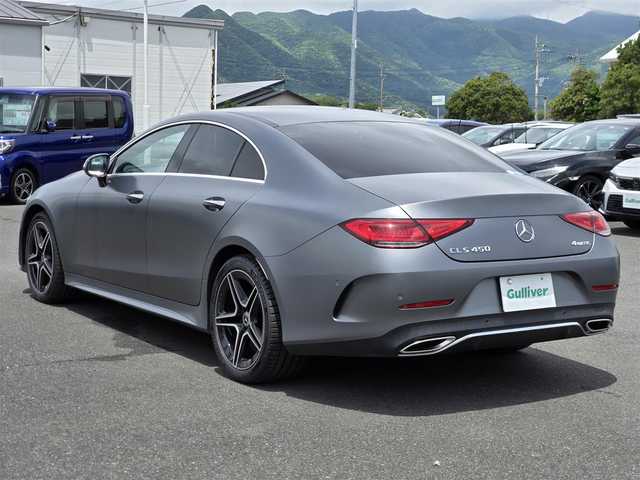 メルセデス・ベンツ ＣＬＳ４５０ 4マチック スポーツ 鹿児島県 2018(平30)年 4.9万km グレー ムーンルーフ　/アダプティブクルーズコントロール　/ビルトインＥＴＣ　/全席シートヒーター　/Ｄ＋Ｎ席エアシート／パワーシート　/ヘッドアップディスプレイ　/ドライビングダイナミックシート/ヘッドアップディスプレイ/レーダーセーフティパッケージ/マルチビームLEDヘッドライト/Burmesterサラウンドシステム/ナッパーレザーシート/シートベンチレーター/前後コーナーセンサー/アクティブパーキングアシスト/電動リアゲート/横滑り防止装置/レーンキープアシスト/エアバッグ(W＋サイド)
