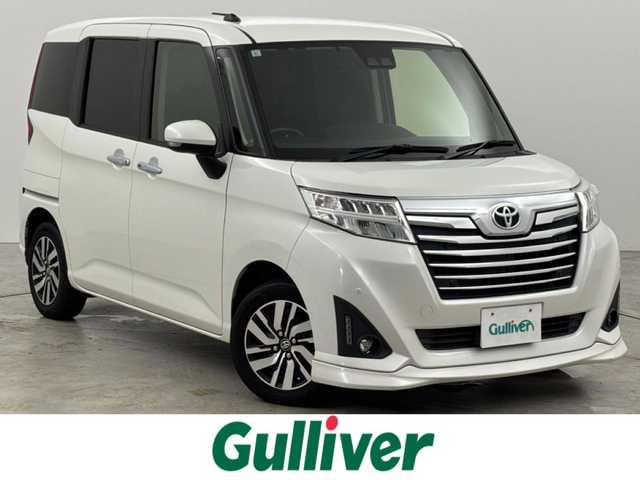 トヨタ ルーミー カスタムG 福岡県 2019(令1)年 5.9万km パールホワイトⅢ ワンオーナー　/純正９型ナビ／フルセグＴＶ　/クルーズコントロール　/コーナーセンサー　/衝突軽減ブレーキ　/アイドリングストップ　/両側電動スライドドア　/シートヒーター　/純正１４インチＡＷ　/ＬＥＤヘッドライト