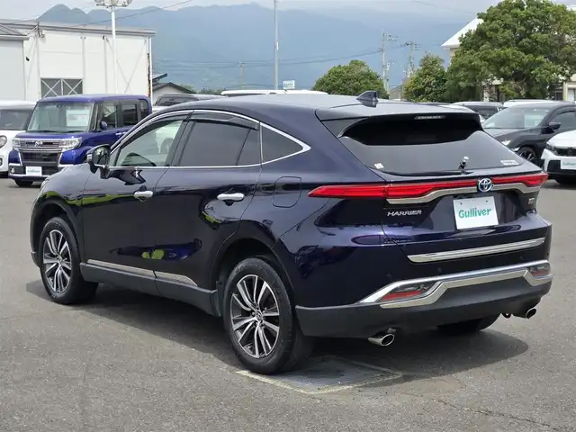 トヨタ ハリアー ハイブリッド G 鹿児島県 2020(令2)年 7.6万km ダークブルーマイカ デジタルインナーミラー　/アダプティブクルーズコントロール　/ビルトインＥＴＣ　/前後ドライブレコーダー　/トヨタセーフティセンス　/Ｄ席パワーシート　/電動リアゲート　/ＭＴモード付きＡＴ　/純正ディスプレイオーディオ/Bluetoothオーディオ/前後コーナーセンサー/プッシュスタート/スマートキー/横滑り防止装置/レーンキープアシスト/エアバッグ(W＋サイド)/LEDヘッドライト