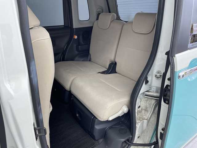 ダイハツ ムーヴ キャンバス G メイクアッフ SA Ⅱ 新潟県 2017(平29)年 9.2万km パールホワイトⅢ/ファインミントメタリック 2トーン 純正ディスプレイオーディオ【DUK-W67D】/　Bluetooth/CD/DVD/USB/スマートアシストII/・衝突回避支援ブレーキ機能/・衝突警報機能(対車両、対歩行者)/・車線逸脱警報機能/・誤発進抑制制御機能/・先行車発進お知らせ機能/両側パワースライドドア/コーナーセンサー/バックモニター/アイドリングストップ/LEDヘッドライト/ステアリングスイッチ