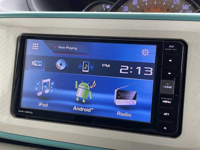 ダイハツ ムーヴ キャンバス G メイクアッフ SA Ⅱ 新潟県 2017(平29)年 9.2万km パールホワイトⅢ/ファインミントメタリック 2トーン 純正ディスプレイオーディオ【DUK-W67D】/　Bluetooth/CD/DVD/USB/スマートアシストII/・衝突回避支援ブレーキ機能/・衝突警報機能(対車両、対歩行者)/・車線逸脱警報機能/・誤発進抑制制御機能/・先行車発進お知らせ機能/両側パワースライドドア/コーナーセンサー/バックモニター/アイドリングストップ/LEDヘッドライト/ステアリングスイッチ