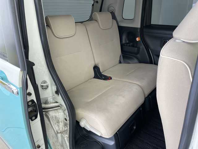 ダイハツ ムーヴ キャンバス G メイクアッフ SA Ⅱ 新潟県 2017(平29)年 9.2万km パールホワイトⅢ/ファインミントメタリック 2トーン 純正ディスプレイオーディオ【DUK-W67D】/　Bluetooth/CD/DVD/USB/スマートアシストII/・衝突回避支援ブレーキ機能/・衝突警報機能(対車両、対歩行者)/・車線逸脱警報機能/・誤発進抑制制御機能/・先行車発進お知らせ機能/両側パワースライドドア/コーナーセンサー/バックモニター/アイドリングストップ/LEDヘッドライト/ステアリングスイッチ