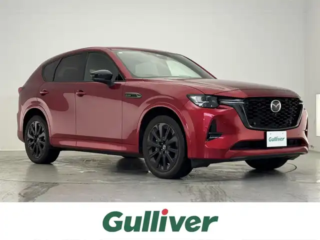 マツダ ＣＸ－６０ XD HV エクスクルーシブスポーツ 滋賀県 2023(令5)年 1.7万km ソウルレッドクリスタルM 禁煙車/マツダコネクトナビ/フルセグ.Bluetooth.Applecarplay.HDMI/全方位カメラ/i-Activsense/BOSEサウンド/ビルトインETC/レザーシート/全席シートヒーター/前席エアシート/ステアリングヒーター/前席パワーシート/パワーバックドア/置くだけ充電/パドルシフト/LEDヘッドライト/オートハイビーム/オートライト/スペアキー