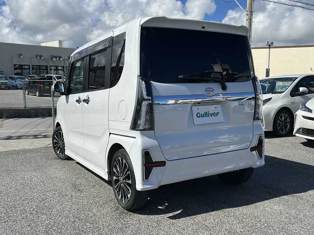 ダイハツ タント カスタム RS セレクション 沖縄県 2020(令2)年 3.1万km シャイニングホワイトパール 純正ナビ　/（ＡＭ／ＦＭ／ＣＤ／ＤＶＤ／ＢＴ）　/フルセグＴＶ　/バックモニター　/両側パワスラ　/クルーズコントロール　/コーナーセンサー　/ドラレコ　/ＥＴＣ　/ハーフレザー　/シートヒーター　/純正フロアマット/純正15AW/スマートキー/LEDヘッドライト/衝突軽減システム/レーンキープアシスト/横滑り防止/オートライト