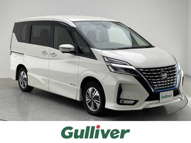 日産 セレナ e－パワー ハイウェイスター V 兵庫県 2022(令4)年 5.3万km ブリリアントホワイトパール 純正メモリナビ/（CD/DVD/SD/Bluetooth/フルセグTV）/・MJ321D-W/バックカメラ/アラウンドビューモニター/プロパイロット/ブラインドスポットモニター/コーナーセンサー（前後）/アダクティブクルーズコントロール/横滑り防止装置/レーンキープアシスト/衝突軽減システム/盗難防止装置/インテリジェントルームミラー/エマージェンシーブレーキ/純正フリップダウンモニター/両側パワースライドドア/ビルトインETC/LEDヘッドライト/オートライト/TVキット/前方ドライブレコーダー/純正フロアマット/ドアバイザー/スマートキー