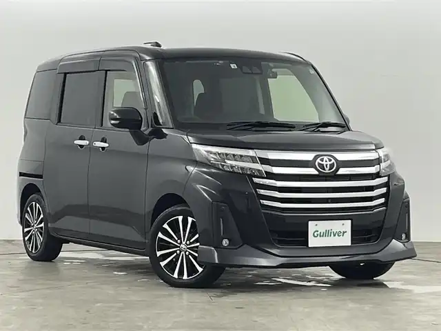 トヨタ ルーミー カスタムG－T 福島県 2022(令4)年 0.6万km ブラックマイカメタリック スマートアシスト/・衝突軽減/・車線逸脱警報/・誤発信抑制機能/。先行車発進告知/・ふらつき警報/・レーダークルーズコントロール/・オートハイビーム/純正ＳＤナビゲーション　/全方位カメラ　/両側パワースライドドア　/電子パーキング　/・ブレーキホールド　/ＥＴＣ　/革巻きステアリング　/・チルトステアリング　/・ステアリングスイッチ　/プッシュスタート/・スマートキー/LEDライト/・オートライト/・フォグライト/コーナーセンサー/・ウィンカーミラー/純正フロアマット