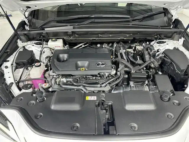 レクサス ＮＸ 350h Fスポーツ 佐賀県 2023(令5)年 3.2万km ホワイトノーヴァガラスフレーク 純正ナビ/AM/FM/フルセグTV/Bluetooth/三眼LEDヘッドライト/レクサスチームメイトアドバンストパーク/パノラミックビューモニター/レーンキープアシスト/デジタルインナーミラー/ヘッドアップディスプレイ/オレンジキャリパー/ブラインドスポットモニター/後席電動格納/電動リアゲート/ワイヤレス充電/ステアリングヒーター/レザーシート/前席シートヒーター/前席エアシート/パドルシフト/純正20インチアルミホイール/スマートキー/スペアキー/カードキー/純正フロアマット