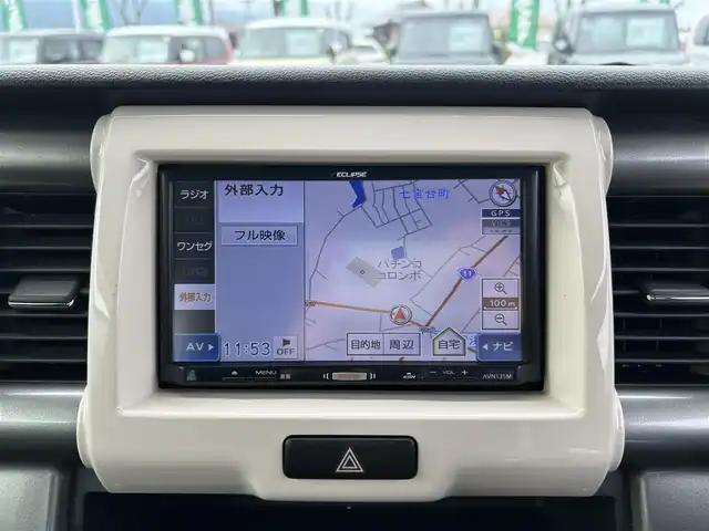 スズキ ハスラー F リミテッド Ⅱ 愛媛県 2018(平30)年 3万km アクティブイエロー/スチールシルバー2トーン 社外7インチナビ【AVN135M】/　CD/ワンセグTV/ビルトインETC/前席シートヒーター/レーダーブレーキサポート/プッシュスタート/オートライト/HIDヘッドライト/ゴムマット/電動格納ミラー