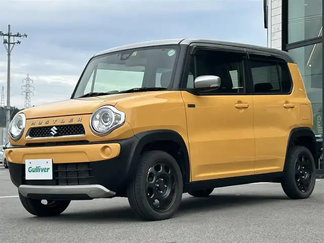スズキ ハスラー F リミテッド Ⅱ 愛媛県 2018(平30)年 3万km アクティブイエロー/スチールシルバー2トーン 社外7インチナビ【AVN135M】/　CD/ワンセグTV/ビルトインETC/前席シートヒーター/レーダーブレーキサポート/プッシュスタート/オートライト/HIDヘッドライト/ゴムマット/電動格納ミラー