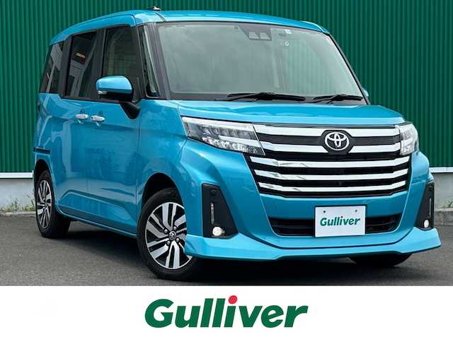 トヨタ ルーミー カスタムG 宮城県 2021(令3)年 4.9万km ターコイズブルーマイカメタリック パラノミックビュー対応ナビレディパッケージ/・パノラミックビューモニター/・ステアリングスイッチ/＝＝＝/スマートアシスト/・衝突回避支援ブレーキ機能/・車線逸脱警報機能/・ブレーキ制御付誤発進抑制機能/・アダプティブドライビングビーム/・アダプティブクルーズコントロール/・衝突警報機能/・ふらつき警報/・サイドビューランプ/・コーナーセンサー/・路側逸脱警報/・標識認識機能/コーナーセンサー/純正ナビ/・CD/DVD/・Bluetooth/・フルセグTV/ビルトインETC/ドライブレコーダー/ウェルカムパワースライドドア（運転席側/助手席側）/革巻きステアリング/LEDヘッドランプ/フォグランプ/オートライト/電動パーキングブレーキ/ブレーキホールド/スマートキー＆プッシュスタート/電動格納ミラー/純正14インチAW/純正フロアマット/Wエアバッグ