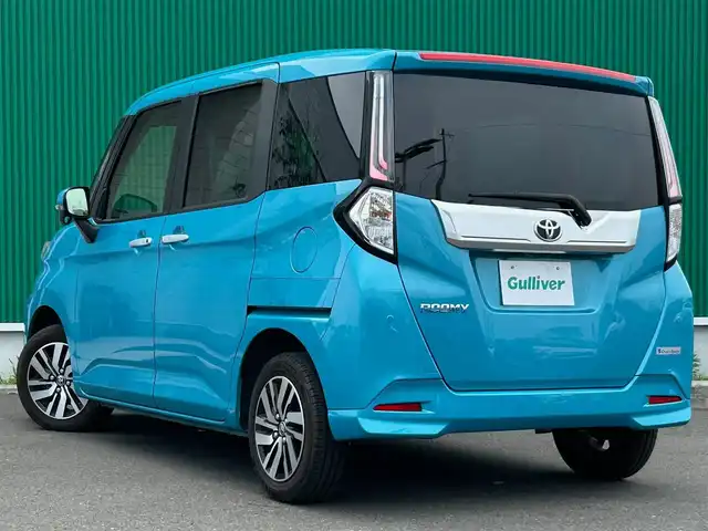 トヨタ ルーミー カスタムG 宮城県 2021(令3)年 4.9万km ターコイズブルーマイカメタリック パラノミックビュー対応ナビレディパッケージ/・パノラミックビューモニター/・ステアリングスイッチ/＝＝＝/スマートアシスト/・衝突回避支援ブレーキ機能/・車線逸脱警報機能/・ブレーキ制御付誤発進抑制機能/・アダプティブドライビングビーム/・アダプティブクルーズコントロール/・衝突警報機能/・ふらつき警報/・サイドビューランプ/・コーナーセンサー/・路側逸脱警報/・標識認識機能/コーナーセンサー/純正ナビ/・CD/DVD/・Bluetooth/・フルセグTV/ビルトインETC/ドライブレコーダー/ウェルカムパワースライドドア（運転席側/助手席側）/革巻きステアリング/LEDヘッドランプ/フォグランプ/オートライト/電動パーキングブレーキ/ブレーキホールド/スマートキー＆プッシュスタート/電動格納ミラー/純正14インチAW/純正フロアマット/Wエアバッグ