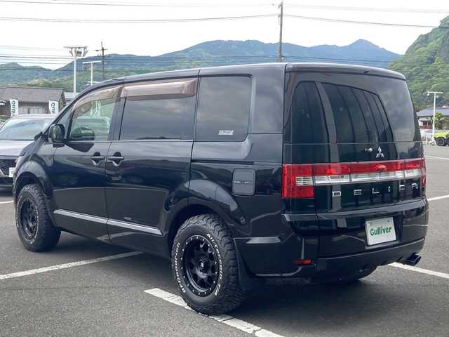 三菱 デリカＤ：５ G－Power package 福岡県 2012(平24)年 14.7万km ダイヤモンドブラックマイカ 社外メモリナビ(MDV-5811HDL)/FM/AM/CD/DVD/SD/BT/フルセグTV/バックカメラ/フリップダウンモニター/両側パワースライドドア/クルーズコントロール/スマートキー/パドルシフト/オートライト/ETC/純正フロアマット/純正ドアバイザー/社外アルミホイール/社外バンパーガード