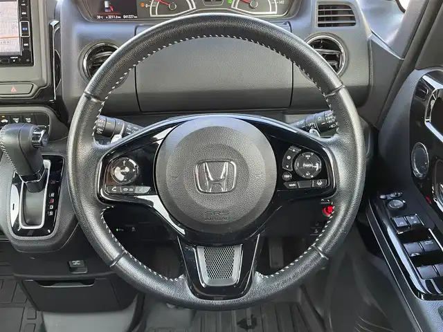 ホンダ Ｎ ＢＯＸ カスタム L ターボ 群馬県 2021(令3)年 4.2万km クリスタルブラックパール 純正ナビ(フルセグTＶ・Bluetooth・CD・DVD)/ホンダセンシング　/追従走行クルーズコントロール/両側パワースライドドア/スマートキー/Bカメラ/LEDオートライト　/シートヒーターD/N/ハーフレザーシート/衝突軽減ブレーキ/後方コーナーセンサー/レーンキープアシスト/純正フロアマット/純正AW