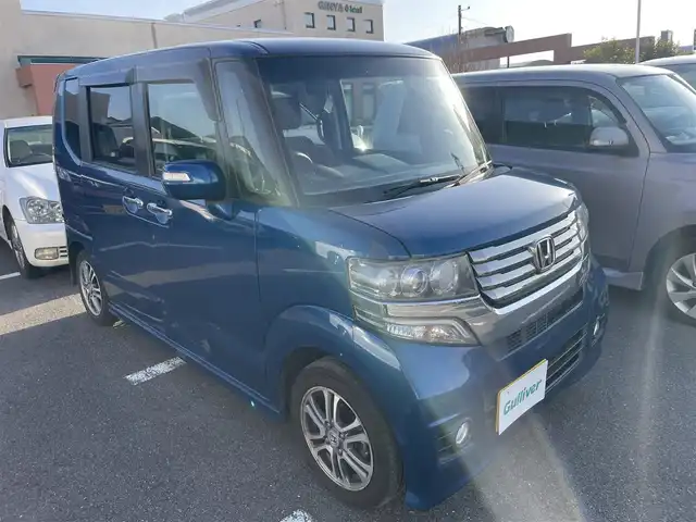 ホンダ Ｎ ＢＯＸ ＋ カスタム G 長崎県 2014(平26)年 11.6万km プレミアムダイナミックブルーパール /ワンオーナー//純正メモリナビ//バックカメラ　//ETC//片側電動スライドドア//純正14インチアルミホイール//LEDヘッドライト//スマートキー//保証書