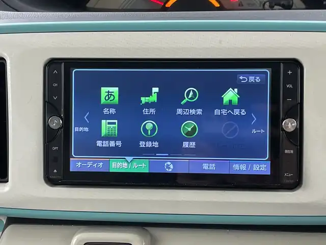 ダイハツ ムーヴ キャンバス X メイクアップ SA Ⅲ 愛知県 2018(平30)年 4.8万km パールホワイトⅢ/ファインミントメタリック 2トーン 禁煙車/7インチナビ/（CD/DVD/Bluetooth/フルセグTV/AM/FM)/バックカメラ/スマートアシストIII/・衝突軽減ブレーキ/・レーンキープアシスト/・オートマチックハイビーム/・誤発進抑制機能/ETC/両側スライドドア/スマートキー/プッシュスタート/純正フロアマット/ベンチシート/ステアリングスイッチ/アイドリングストップ/横滑り防止装置