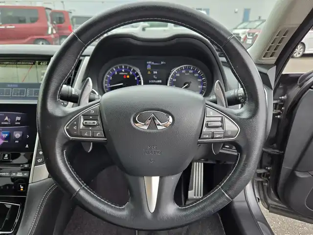 日産 スカイライン 200GT－t タイプSP 鹿児島県 2014(平26)年 8.3万km ダークメタルグレー プロパイロット　/ビルトインＥＴＣ　/純正ＳＤナビ　/Ｂｌｕｅｔｏｏｔｈオーディオ　/フルセグテレビ　/社外レーダー　/Ｄ＋Ｎ席シートヒーター　/Ｄ＋Ｎ席パワーシート　/パドルシフト　/ＭＴモード付きＡＴ　/ドライブレコーダー/レザーシート/前後コーナーセンサー/エアバック(W+サイド)