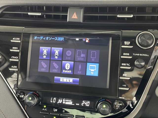 トヨタ カムリ G レザーパッケージ 広島県 2018(平30)年 8.9万km プラチナホワイトパールマイカ トヨタセーフティセンス/モデリスタエアロ /純正メーカーOPナビ/CD/DVD/DTV/Bluetooth/USB/バックカメラ/レーダークルーズコントロール/レザーシート/パワーシート/シートヒーター /LEDオートライト/オートマチックハイビーム /HUD/BSM/RCTA/クリアランスソナー /レーンキープ/前後ドライブレコーダー/ビルトインETC/純正フロアマット/スマートキー/プッシュスタート